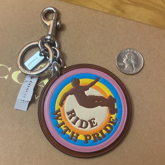 COACH Keychain Ride with Pride CHARMS KEYCHAIN ❤️🧡💛💚💙💜 - Picture 2 of 5